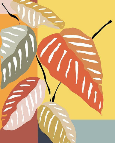 Tropical Plant I White Modern Wood Framed Art Print with Double Matting by Santiago, Daniela