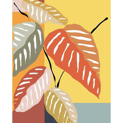 Tropical Plant I White Modern Wood Framed Art Print by Santiago, Daniela