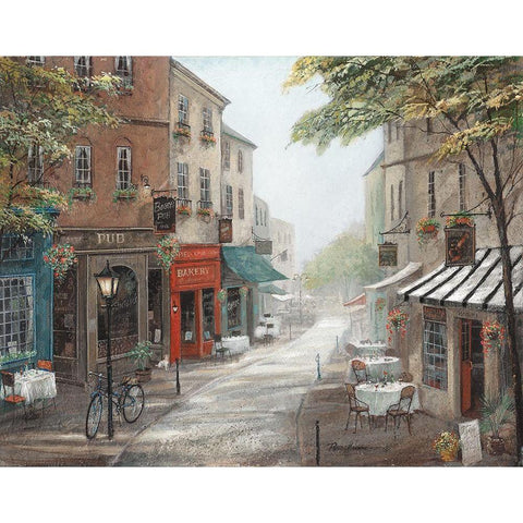 Rues Bakery Black Modern Wood Framed Art Print by Manning, Ruane