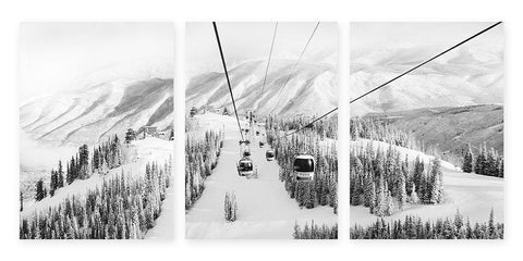 Frost Mountain White Modern Wood Framed Art Print with Double Matting by Delimont, Danita