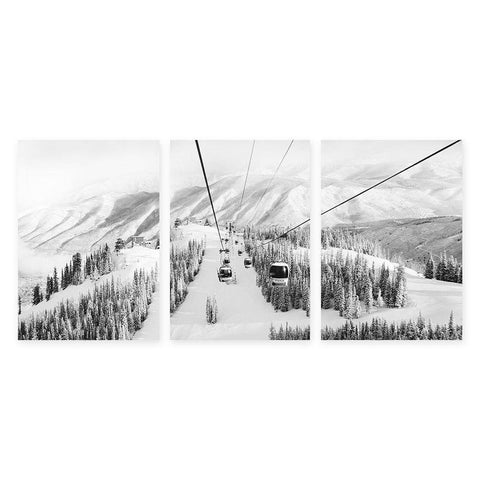 Frost Mountain White Modern Wood Framed Art Print by Delimont, Danita