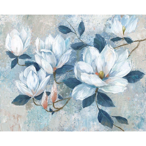 Spring Bloom I Black Modern Wood Framed Art Print with Double Matting by Nan