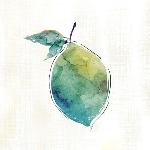 Happy Lime White Modern Wood Framed Art Print with Double Matting by Robinson, Carol