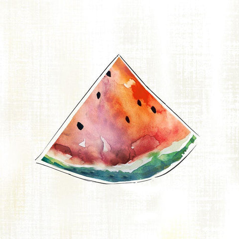 Happy Melon White Modern Wood Framed Art Print by Robinson, Carol