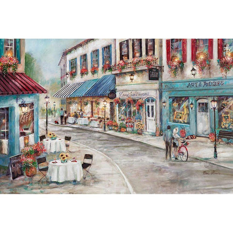 Quaint Cafe White Modern Wood Framed Art Print by Manning, Ruane