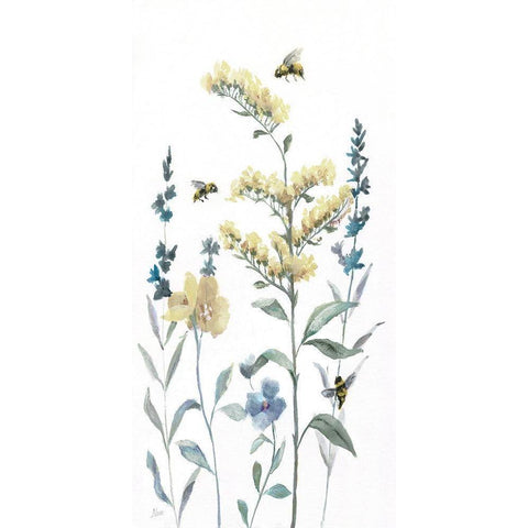 Bumble Bee Garden II Gold Ornate Wood Framed Art Print with Double Matting by Nan