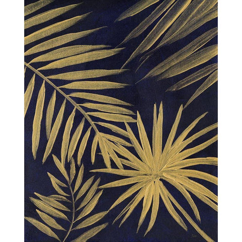 Tropical Gold Black Modern Wood Framed Art Print by Nan
