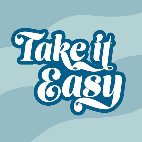 Take It Easy White Modern Wood Framed Art Print by Carpentieri, Natalie