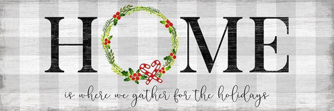 Gather for the Holidays Black Ornate Wood Framed Art Print with Double Matting by Carpentieri, Natalie