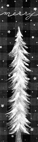 Merry Night White Modern Wood Framed Art Print with Double Matting by Tava Studios