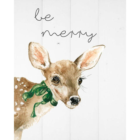 Be Merry Black Modern Wood Framed Art Print with Double Matting by Robinson, Carol