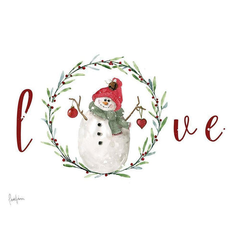 Farmhouse Christmas Love Gold Ornate Wood Framed Art Print with Double Matting by Finn, Livi