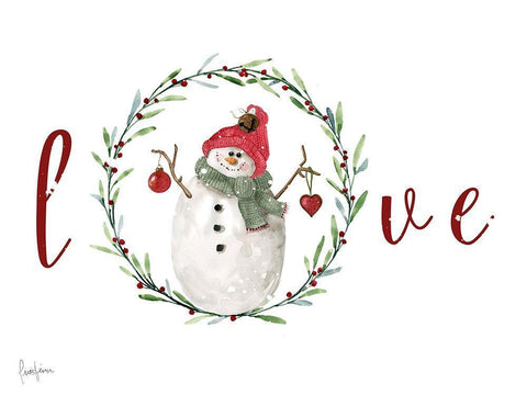 Farmhouse Christmas Love White Modern Wood Framed Art Print with Double Matting by Finn, Livi