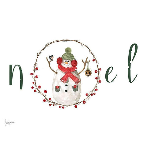 Farmhouse Christmas Noel White Modern Wood Framed Art Print by Finn, Livi