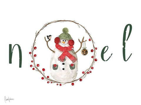 Farmhouse Christmas Noel White Modern Wood Framed Art Print with Double Matting by Finn, Livi