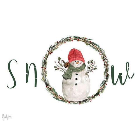 Farmhouse Christmas Snow Black Modern Wood Framed Art Print with Double Matting by Finn, Livi