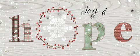 Farmhouse Christmas Hope Sign White Modern Wood Framed Art Print with Double Matting by Finn, Livi