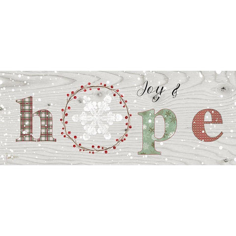 Farmhouse Christmas Hope Sign Black Modern Wood Framed Art Print with Double Matting by Finn, Livi