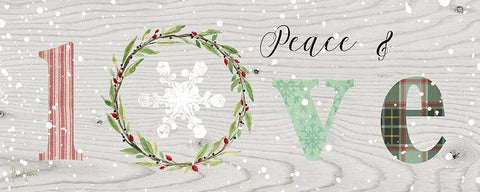 Farmhouse Christmas Love Sign White Modern Wood Framed Art Print with Double Matting by Finn, Livi