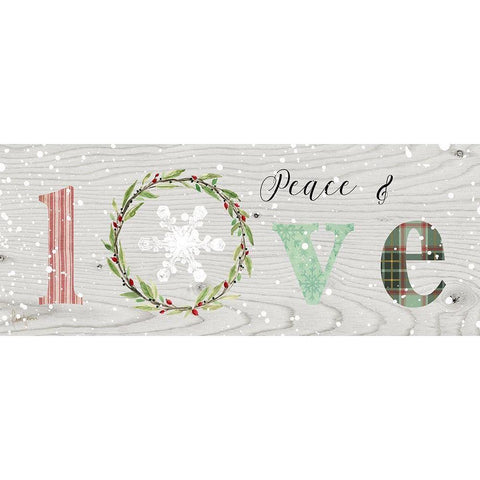 Farmhouse Christmas Love Sign Gold Ornate Wood Framed Art Print with Double Matting by Finn, Livi