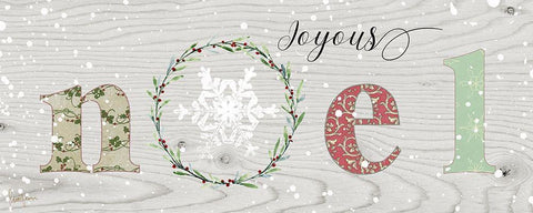 Farmhouse Christmas Noel Sign Black Ornate Wood Framed Art Print with Double Matting by Finn, Livi