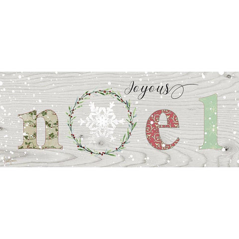 Farmhouse Christmas Noel Sign Gold Ornate Wood Framed Art Print with Double Matting by Finn, Livi