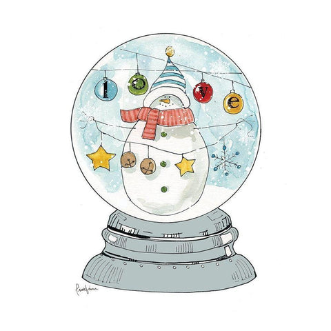 Snowglobe I Gold Ornate Wood Framed Art Print with Double Matting by Finn, Livi