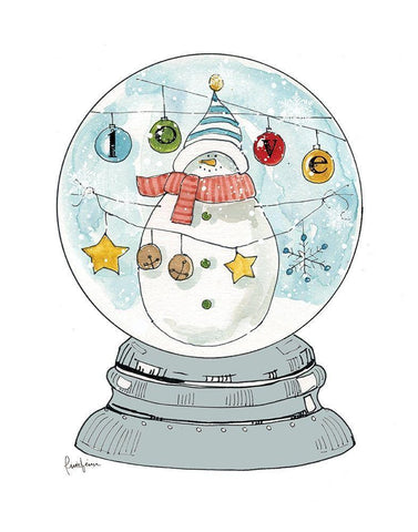 Snowglobe I White Modern Wood Framed Art Print with Double Matting by Finn, Livi