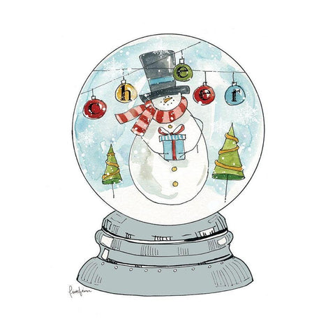 Snowglobe II Black Modern Wood Framed Art Print with Double Matting by Finn, Livi