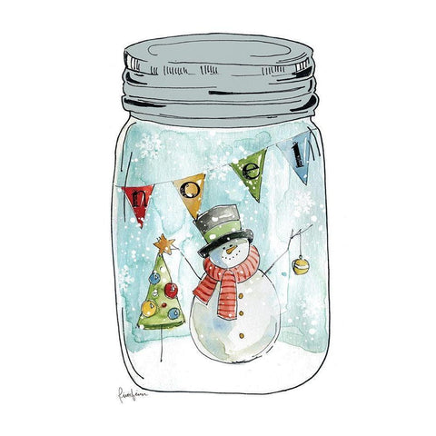 Snow Jar I Black Modern Wood Framed Art Print with Double Matting by Finn, Livi