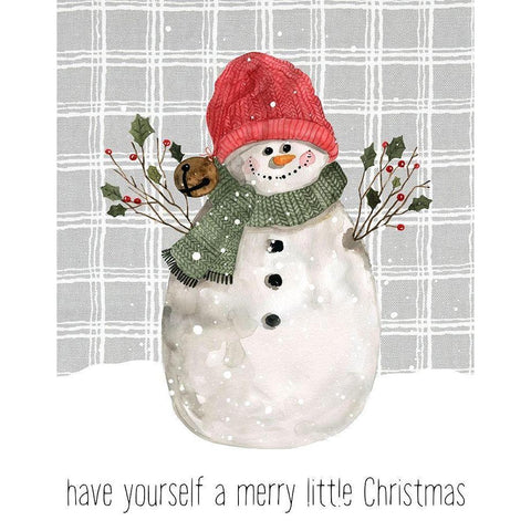 Farmhouse Christmas Snowman IV White Modern Wood Framed Art Print by Robinson, Carol