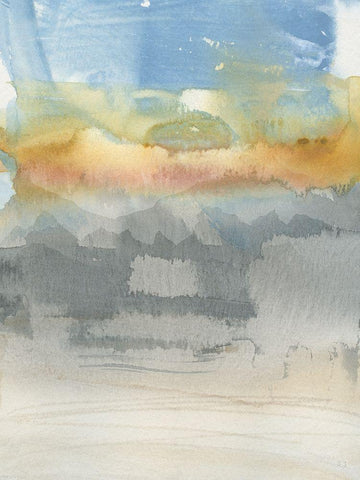 High Desert Sunset II White Modern Wood Framed Art Print with Double Matting by Jill, Susan
