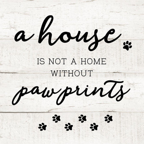 Home Pawprints Black Modern Wood Framed Art Print by Murray, Amanda