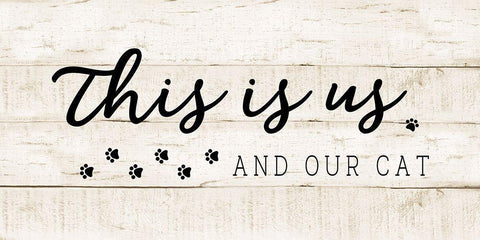 Us and Our Cat Black Ornate Wood Framed Art Print with Double Matting by CAD Designs