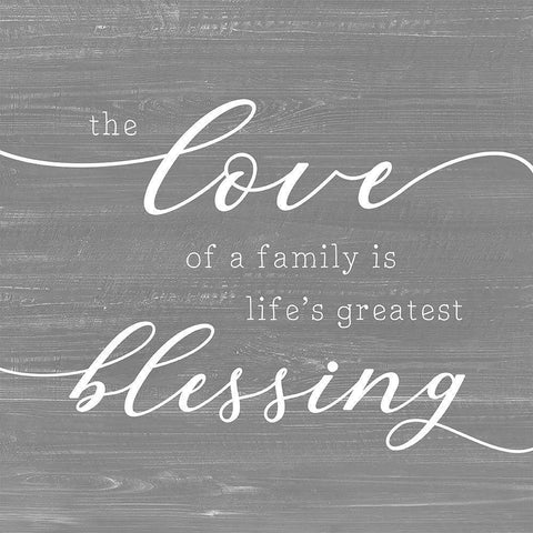 Family Blessing White Modern Wood Framed Art Print by CAD Designs