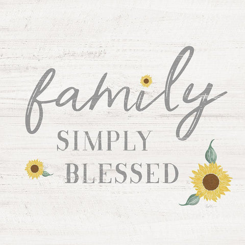 Family Simply Blessed Black Ornate Wood Framed Art Print with Double Matting by Carpentieri, Natalie