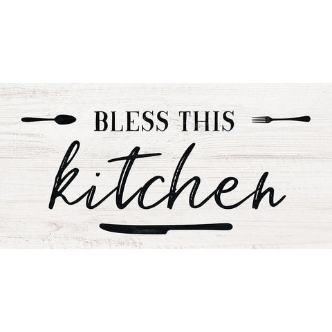 Bless this Kitchen Gold Ornate Wood Framed Art Print with Double Matting by Carpentieri, Natalie