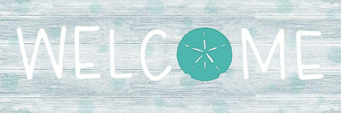 Welcome Shell Black Ornate Wood Framed Art Print with Double Matting by CAD Designs