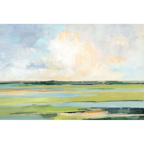 Pastel Horizon I White Modern Wood Framed Art Print by Swatland, Sally