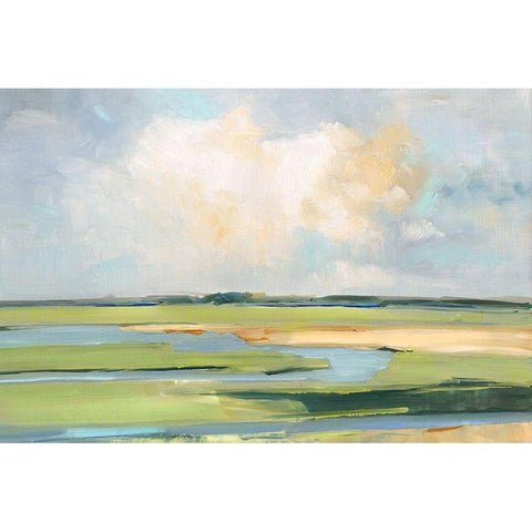 Pastel Horizon II Black Modern Wood Framed Art Print with Double Matting by Swatland, Sally