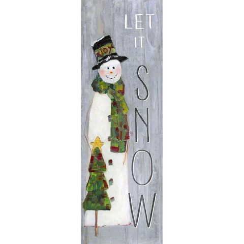 Let It Snow Gold Ornate Wood Framed Art Print with Double Matting by Swatland, Sally