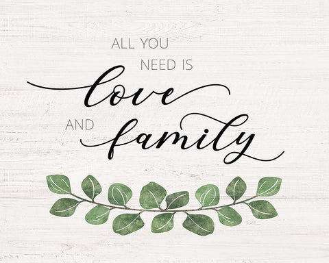 Love and Family Black Ornate Wood Framed Art Print with Double Matting by Carpentieri, Natalie