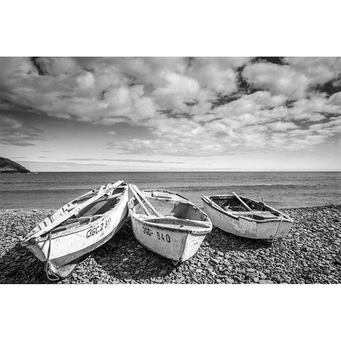 Canary Island Fishing Boats Black Modern Wood Framed Art Print with Double Matting by Delimont, Danita