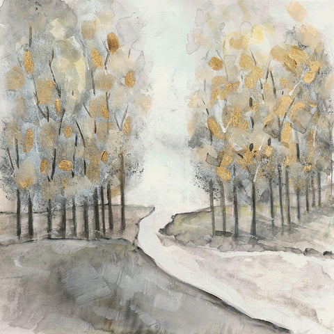 Golden Grove Black Modern Wood Framed Art Print by Jill, Susan