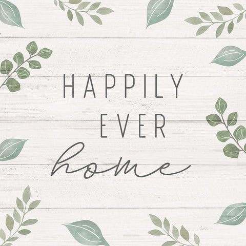 Happily Ever Home White Modern Wood Framed Art Print with Double Matting by Carpentieri, Natalie