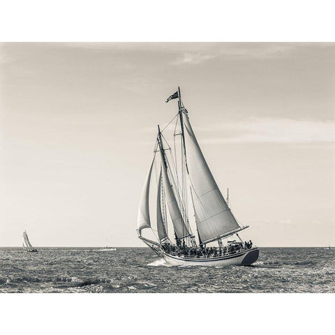 Ocean Schooner Gold Ornate Wood Framed Art Print with Double Matting by Delimont, Danita