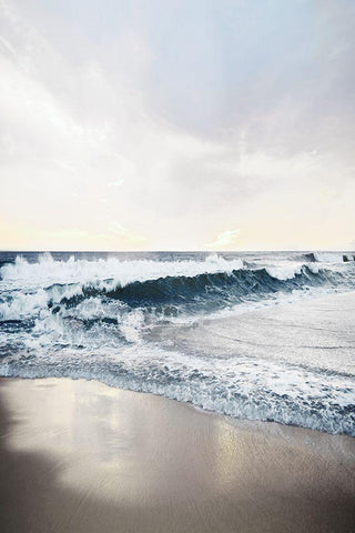 Shimmering Tides White Modern Wood Framed Art Print with Double Matting by Carpentieri, Natalie