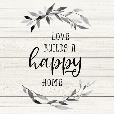 Love Builds Black Modern Wood Framed Art Print with Double Matting by Robinson, Carol