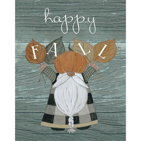 Harvest Gnomes Happy Fall Black Modern Wood Framed Art Print with Double Matting by Finn, Livi