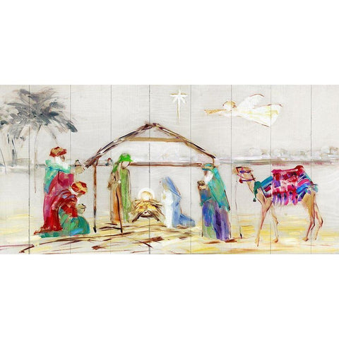 Nativity Gold Ornate Wood Framed Art Print with Double Matting by Swatland, Sally